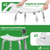 VOUNOT Adjustable Shower Stool, Bath Seat w/Non-Slip Feet Max Load 136 kg, White