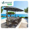 VOUNOT Double Garden Parasol with Hand Crank with Cover, 4.6m Grey