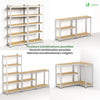 VOUNOT 5-Tier Heavy Duty Shelving Unit Set of 2, 150x70x30 cm, Metal