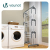 VOUNOT 4 Tier Clothes Airer Drying Rack with Wheels, 126x63x170cm, Grey White