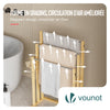 VOUNOT Freestanding Towel Rail 3-Tier Bamboo Towel Stand, Natural