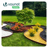 VOUNOT Plastic Garden Edging, Flexible Lawn Edging with Pegs, Brown 20m