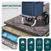 VOUNOT Folding Shopping Trolley with Detachable bag, 2 Mudguard wheels 55L Navy Blue