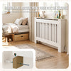VOUNOT Radiator Cover Cabinet with Vertical Slats, White, 111x19x82cm