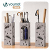 VOUNOT Metal Umbrella Stand, Freestanding Holder with Drip Tray & 4 Hooks, Beige