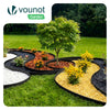 VOUNOT Plastic Garden Edging, Flexible Lawn Edging with 60 Pegs, Black 20m