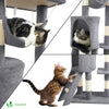 VOUNOT Cat Tree Tower, Cat Condo with Sisal Scratching Post, Grey, XXL