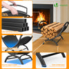 VOUNOT Firewood Log Rack Metal X-Shape Log Holder, 40.5 × 32 × 33cm, Black
