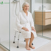 VOUNOT Adjustable Shower Stool, Bath Seat w/Non-Slip Feet Max Load 136 kg, White