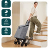 VOUNOT 6 Wheels Stair Climbing Shopping Trolley, 32L Oxford Grey