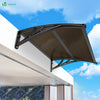 VOUNOT 100x80cm Front Door Canopy Porch Outdoor Awning, Patio Rain Shelter, Brown