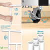 VOUNOT Double Clothes Rail with Wheels & Shelves Metal Rack 120x40x146cm, White