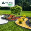 VOUNOT Plastic Garden Edging, Flexible Lawn Edging with 30 Pegs, Grey 10m