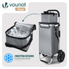 VOUNOT Folding Shopping Trolley with Cool Bag, 2 Mudguard wheels 57L Grey