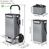 VOUNOT Folding Shopping Trolley with Cool Bag, 2 Mudguard wheels 57L Grey