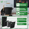 VOUNOT® 5L Ash Bucket with Lid, Shovel & Brush for Wood Burning Stove, Black