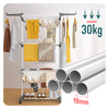 VOUNOT 4 Tier Clothes Airer Drying Rack with Wheels, 126x63x170cm, Grey White
