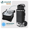 VOUNOT Folding Shopping Trolley with Cool Bag, 2 Mudguard wheels 57L Black