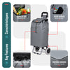 VOUNOT 59L Lightweight Shopping Trolley with 2 Wheels Grocery Cart, Grey