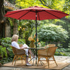 VOUNOT 2.7m Garden Parasol, Sunshade Patio Outdoor Tilting Umbrella with Crank Handle and Cover, Red