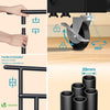 VOUNOT Double Clothes Rail with Wheels & Shelves Metal Rack 120x40x146cm, Black