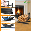 VOUNOT Firewood Log Rack, Metal U-Shape Log Holder, 41 × 37 × 39.5cm, Black
