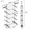 VOUNOT Clothes Drying Rack, Rolling 4-Tier Laundry Hanger