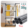VOUNOT 4 Tier Clothes Airer Drying Rack with Wheels, 126x63x170cm, Black Grey
