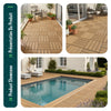 VOUNOT WPC Decking Tiles Set of 16, Outdoor Deck Tiles, 30x30 cm,Natural Wood