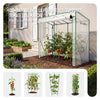 VOUNOT Garden Greenhouse w/Roll-Up Door, 135g/m² PE Cover, 200x77x170cm, White