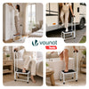 VOUNOT Folding Step Stool Metal w/ Handle, Anti-Slip Platform 38x26cm, White