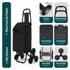 VOUNOT 6 Wheels Stair Climbing Shopping Trolley, 32L Black