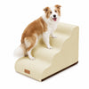 VOUNOT Dog Stairs for Bed, 4 Step Foam Pet Stairs, Non-Slip, Beige