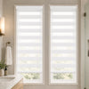 VOUNOT Set of 2 Zebra Roller Blind Double Fabric, Day and Night Translucent or Blackout Vision Curtains, White, 50 x 150 cm