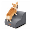 VOUNOT Dog Stairs for Bed, 2 Step Foam Pet Stairs, Non-Slip, Grey