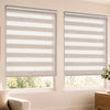 VOUNOT Set of 2 Day and Night Zebra Roller Blinds No Drill,100x150cm Linen