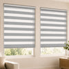 VOUNOT Set of 2 Zebra Roller Blind Double Fabric, Day and Night Translucent or Blackout Vision Curtains , Grey, 100 x 150 cm