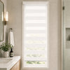 VOUNOT Zebra Roller Blind Double Fabric, Day and Night Translucent or Blackout Vision Curtains, No Drilling for Window and Door , White, 50 x 150 cm