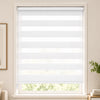 VOUNOT Zebra Roller Blind Double Fabric, Day and Night Translucent or Blackout Vision Curtains, No Drilling for Window and Door , White, 80 x 150 cm