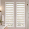 VOUNOT Set of 2 Day and Night Zebra Roller Blinds No Drill,45x150cm Linen