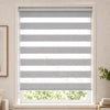VOUNOT Zebra Roller Blind Double Fabric, Day and Night Translucent or Blackout Vision Curtains, No Drilling for Window and Door , Grey, 100 x 150 cm