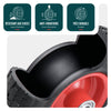 VOUNOT Set of 2 Pneumatic Wheelbarrow Wheels 3.50-4, 16mm, Black/Red
