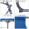 VOUNOT  Folding Sun Loungers Set of 2, Sunbed with Adjustable Backrest & Sunshade, Blue