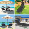 VOUNOT  Folding Sun Loungers Set of 2, Sunbed with Adjustable Backrest & Sunshade, Black