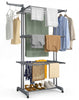 VOUNOT 4 Tier Clothes Airer Drying Rack with Wheels, 126x63x170cm, Grey