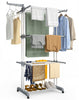 VOUNOT 4 Tier Clothes Airer Drying Rack with Wheels, 126x63x170cm, Grey White