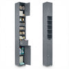 VOUNOT Tall Bathroom Cabinet with Adjustable Shelf 20x20x180cm Grey