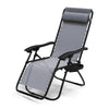 VOUNOT Zero Gravity Chairs, Garden Sun Loungers with Cup and Phone Holder, Grey