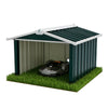 VOUNOT Metal Robot Mower Garage 87 x 100 x 63.5 cm, Pitched Roof, Green