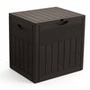 VOUNOT 126L Rattan Effect Outdoor Storage Box with Lid, Lockable, Brown
